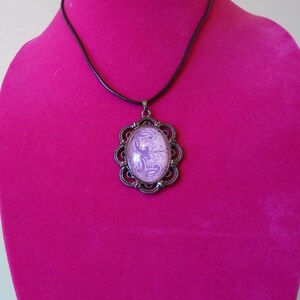 Purple and Gunmetal Pendant Necklace