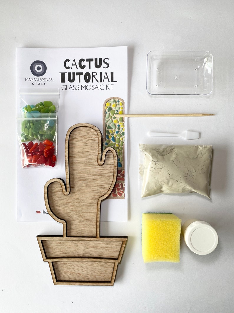 Cactus Glass Mosaic Kit Etsy