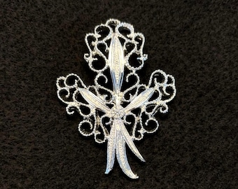 Broche de trigo plateado vintage de "Gerry's"