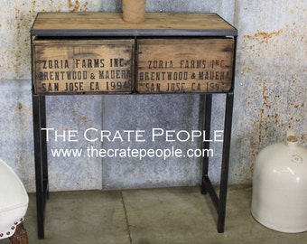 Entry Table - Custom Vintage Fruit Crate Furniture