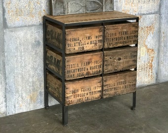 Dresser 6 ZORIA Crate- Custom Made Crate Furniture - Vintage Crates and Reclaimed Wood