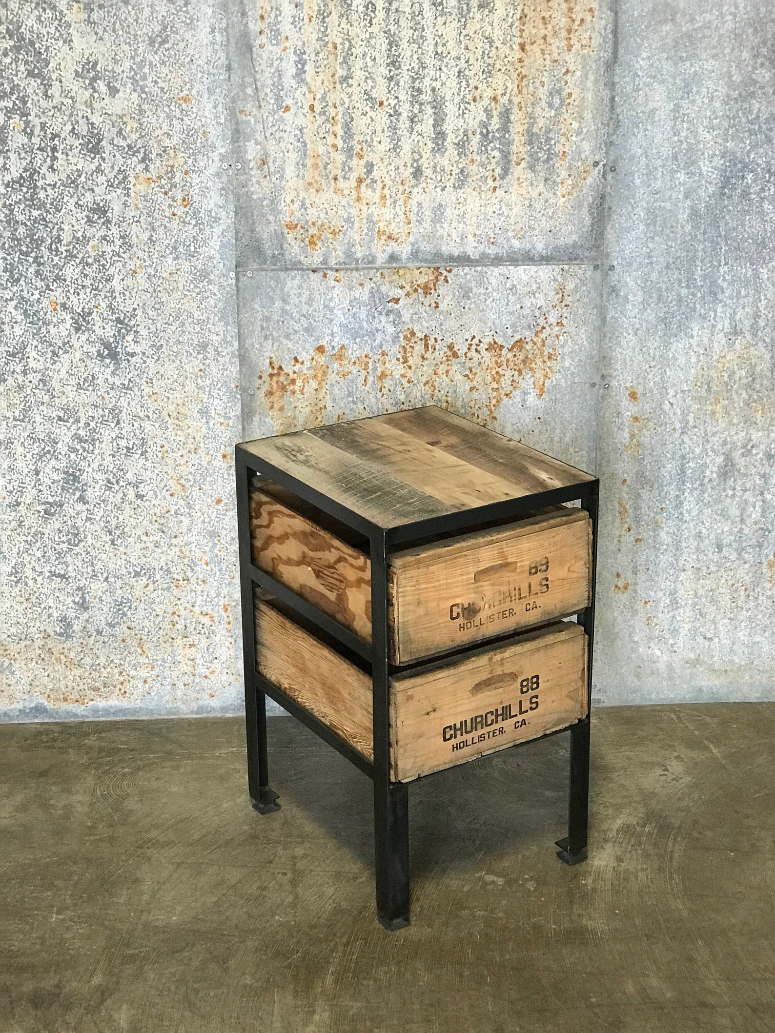 Double Crate Side Table Vintage Crates & 100 yr old Barn Etsy