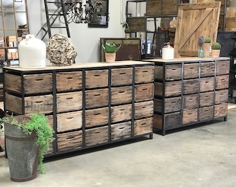 Credenza Console Vintage Fruit Crate Dresser Reclaimed Wood | Custom Made Furniture