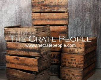 Wood Crates Zoria Farms Crate - Vintage Boxes for Sale!!