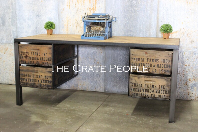 The 4 Zoria Crate Desk Custom Made Crate Furniture Etsy