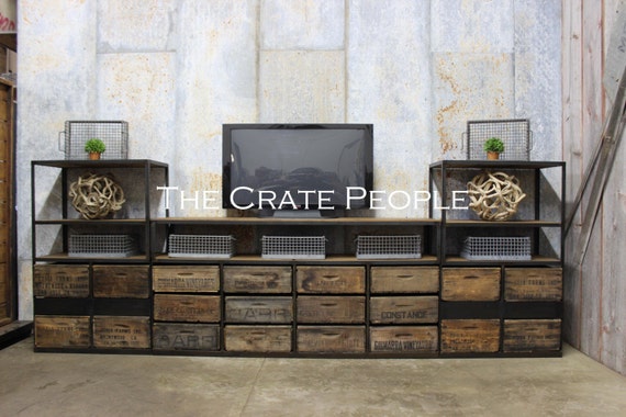 TV Console with 2 Media Towers - The Coronado | Handcrafted - Crates & Reclaimed Wood | Custom Furniture