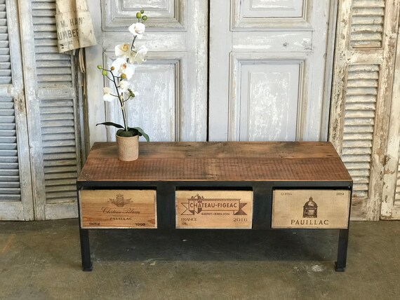 French Wine Crate Coffee Table, Coffee Table Wine Crate