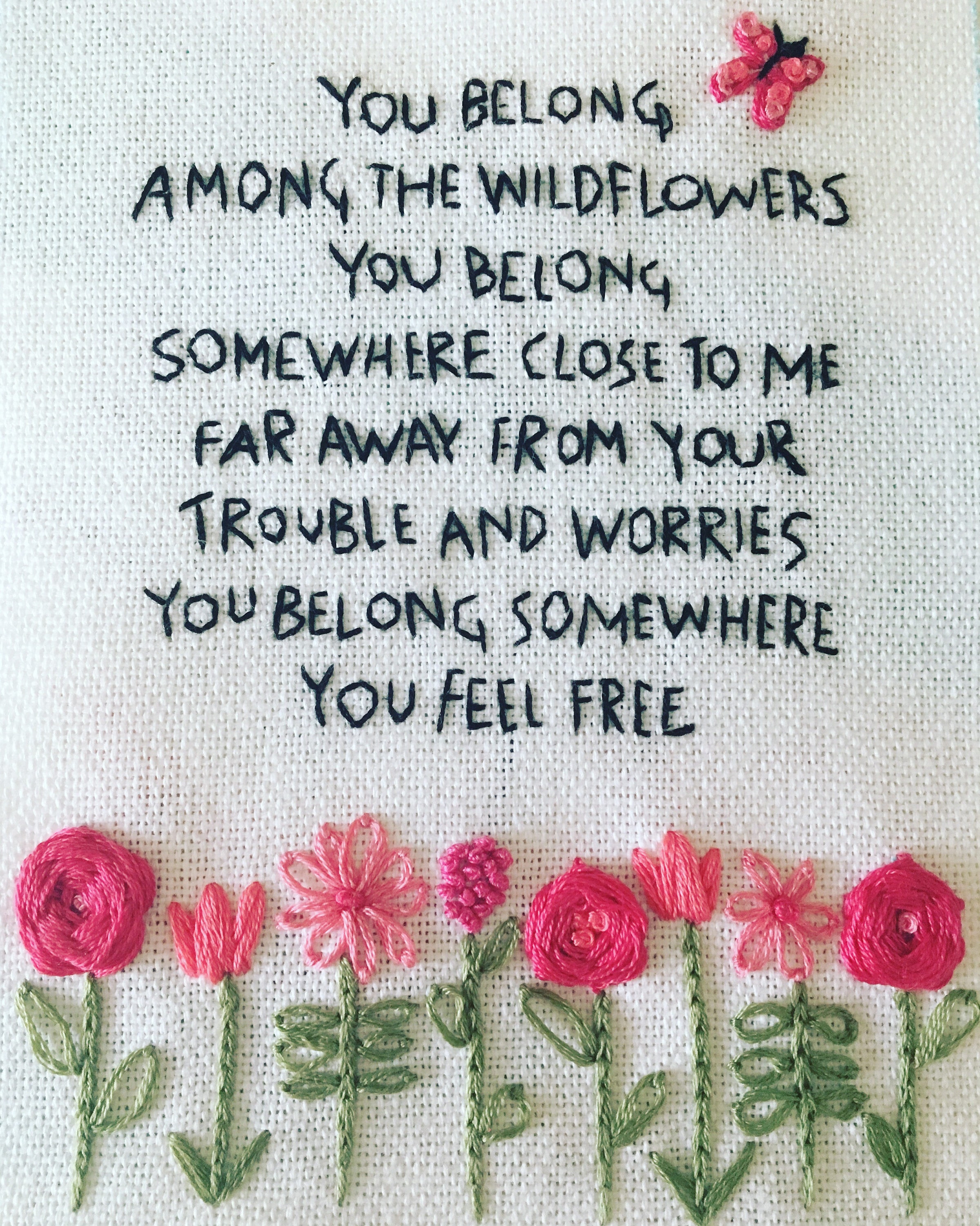 TOM PETTY WILDFLOWERS lyrics handembroidered custom colors Etsy