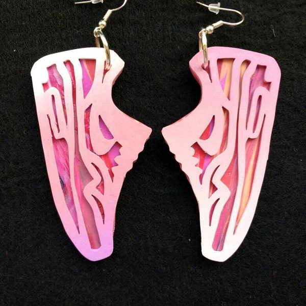 Air MCs Earrings | Pink Ombre | Made to Order Polymer Clay Hand Made Trainer Sneaker Earrings | Skanking Swede