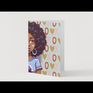 Mooi meisje XOXO lege wenskaart (personaliseren)