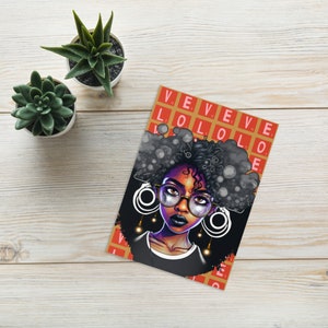 Cartão de felicitações para uma garota negra brilhante - AMOR AMOR AMOR