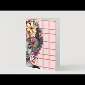 Hübsches Mädchen Flower Power Blanko Grußkarte (personalisieren)