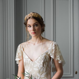 Edwardian Leaf Tiara, Wedding Tiara, Bridal Crown, Gold Crown, Gold Leaf Crown 104 image 5