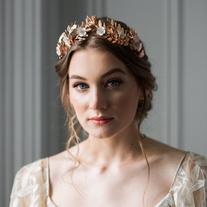 Laurel Leaf Flower Crown, Rose Gold Bridal Tiara, Flower Tiara, Rose Gold Leaf Crown, Gold Tiara 110 image 4