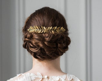 Laurel Leaf Comb, Gold comb, Gold Leaf Headpiece, Gold Bridal Comb, Boho headpiece #200