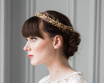 Edwardian Mini Leaf Circlet, Bridal Crown, Gold Flower Crown, Leaf Coronet, Halo Crown #105