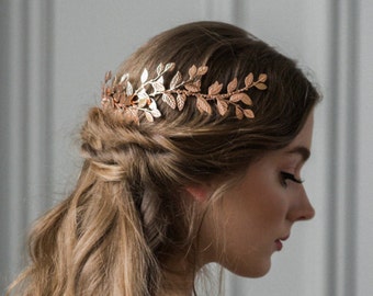 Alena Wrap Headpiece, Rose Gold Crown, Bridal Headpiece, Boho Headpiece, Bridal Hair Vine, Halo Crown #240