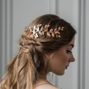 Alena Wrap Headpiece, Rose Gold Crown, Bridal Headpiece, Boho Headpiece, Bridal Hair Vine, Halo Crown 240 image 1