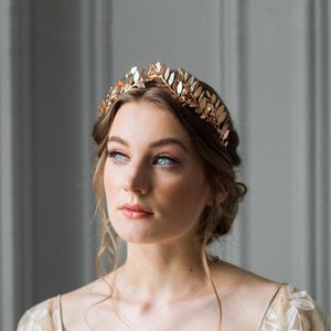 Laurel Leaf Tiara, Rose Gold Tiara, Rose Gold Headpiece, Bridal Crown, Bridal Tiara, Rose Gold Leaf Crown #101