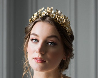 Laurel Leaf Flower Crown, Gold Bridal Tiara, Flower Tiara, Gold Leaf Crown, Gold Tiara #110