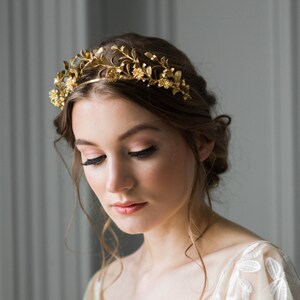 Myrtle Tiara, Antique Tiara, Leaf Tiara, Vintage Tiara, Leaf Crown, Flower Crown, Bridal Tiara 113 image 7