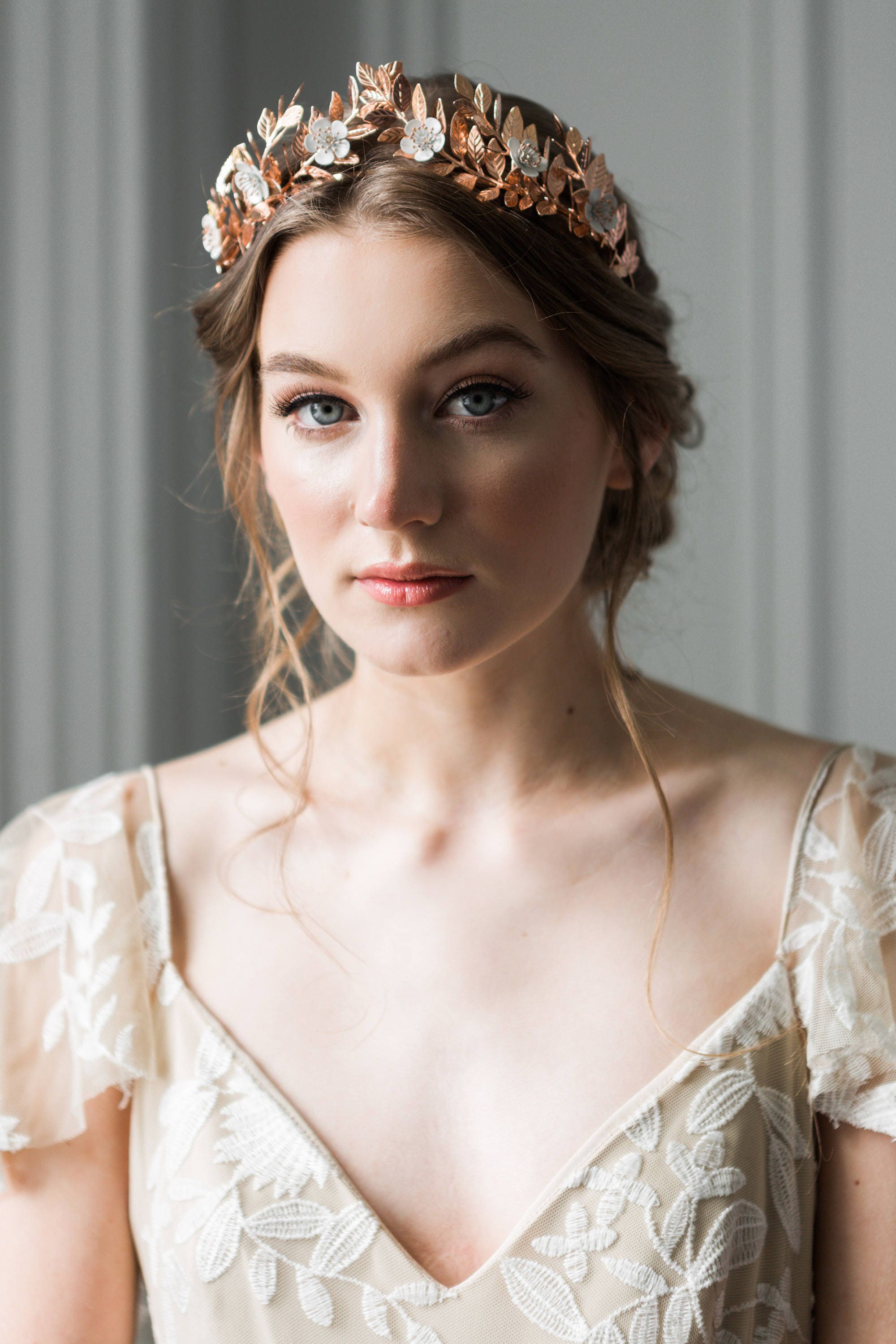 Laurel Leaf Flower Crown Gold Bridal Tiara Flower Tiara Etsy