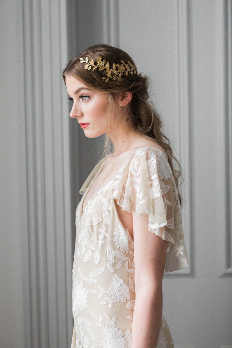 Alena Wrap Headpiece, Rose Gold Crown, Bridal Headpiece, Boho Headpiece, Bridal Hair Vine, Halo Crown 240 image 8