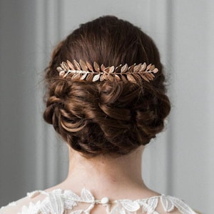 Laurel Leaf Comb, Rose Gold Comb, Bridal Comb, Boho Headpiece, Leaf Headpiece #200