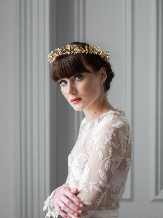 Myrtle Circlet, Antique German Tiara, Myrtle Tiara, Gold  display picture 3