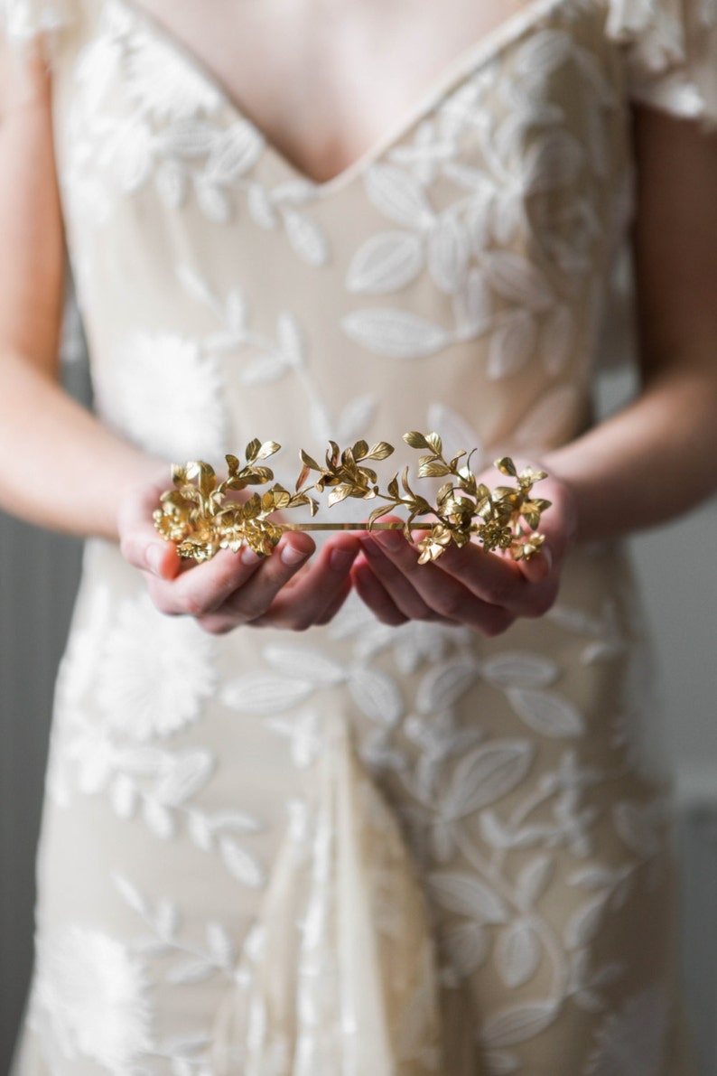 Myrtle Tiara, Antique Tiara, Leaf Tiara, Vintage Tiara, Leaf Crown, Flower Crown, Bridal Tiara 113 image 10