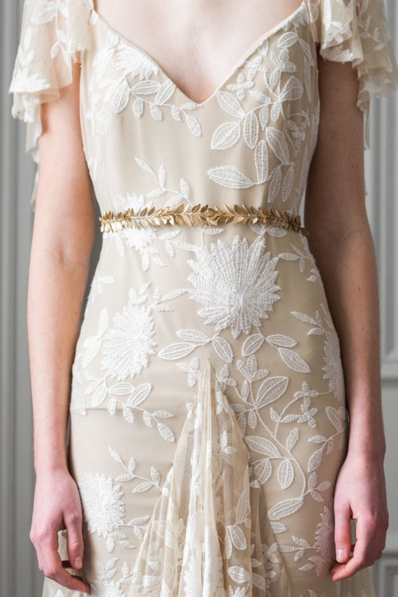 Laurel Leaf Sash Bridal Belt Wedding Sash Bridal Sash Wedding Belt Gold Bridal Leaf Belt 400 Etsy