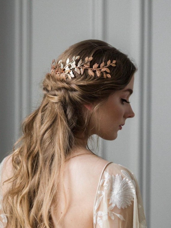 Alena Wrap Headpiece, Rose Gold Crown, Bridal Headpiece  display picture 3
