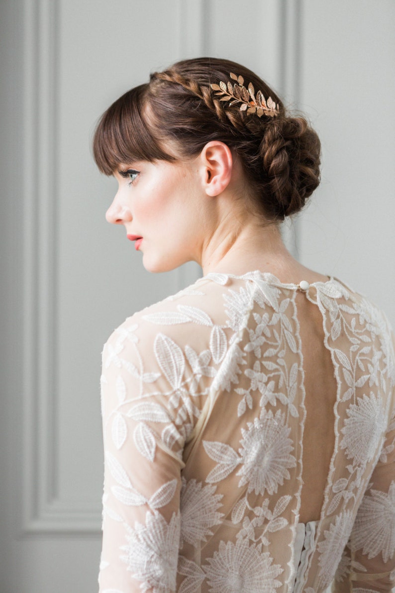 bridal headpiece bridesmaid gift bridal comb leaf Headpiece rose gold leaf comb bridal comb Boho Leaf Comb bohemian boho #205