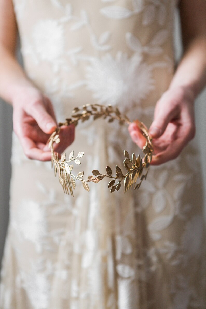 Alena Wrap Headpiece, Rose Gold Crown, Bridal Headpiece, Boho Headpiece, Bridal Hair Vine, Halo Crown 240 image 7