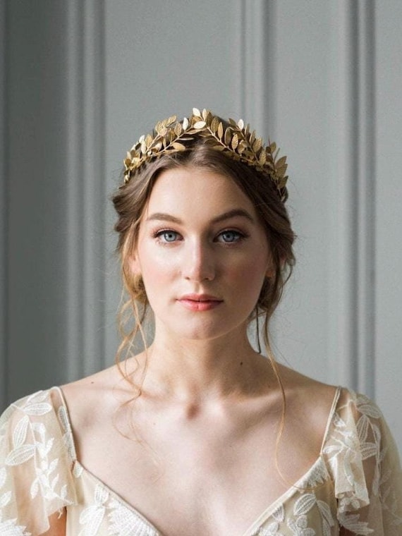 Laurel Leaf Tiara, Bridal Crown, Bridal Tiara, Gold Tiara  display picture 1