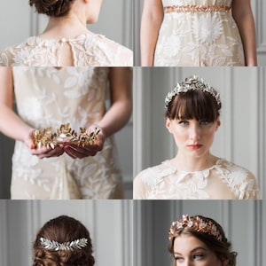 Laurel Leaf Tiara, Bridal Crown, Bridal Tiara, Gold Tiara, Gold Leaf Crown, Wedding Tiara 101 image 10