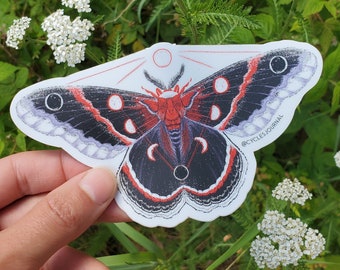 Moon Moth | Cyclical Nature Vinyl Die-Cut Sticker | Lunar Moth Magic