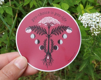 Pro-Choice Fundraiser | Vinyl Circle Sticker | Reproductive Rights Justice for Women & Womb Holders | Abortions are Natural