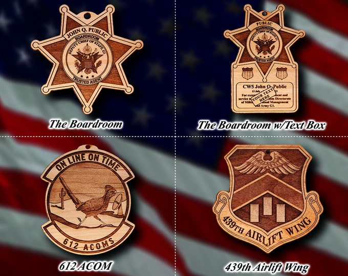 Wooden Misc. Military Patch Ornament 48