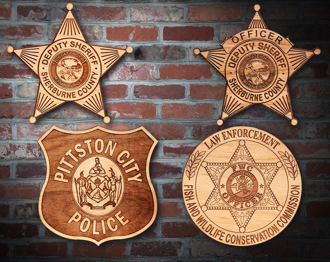 Wooden Miscellaneous  Police Badge or Patch Plaque #45