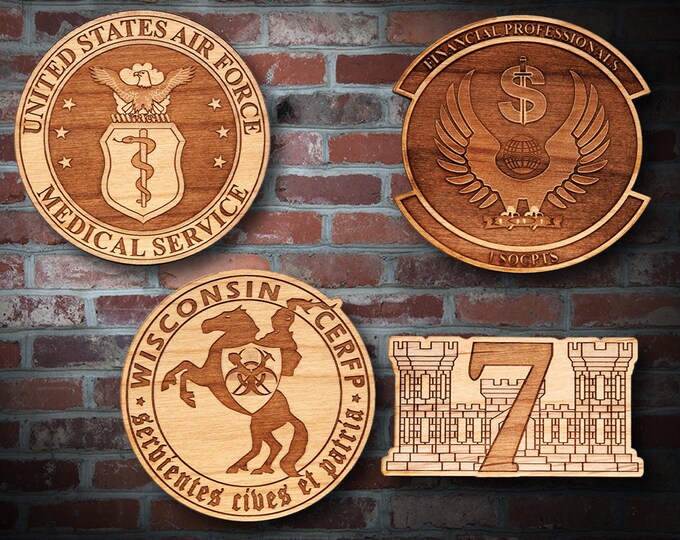 Wooden Misc. Military Patch Plaque 15