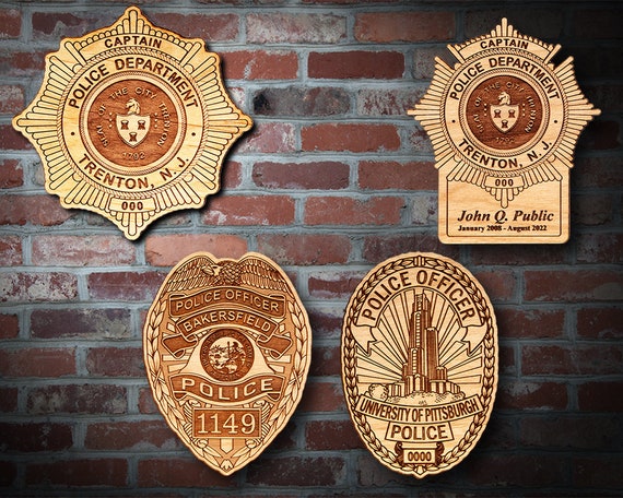 Wooden Miscellaneous Police Badge or Patch Plaque #73 - Etsy