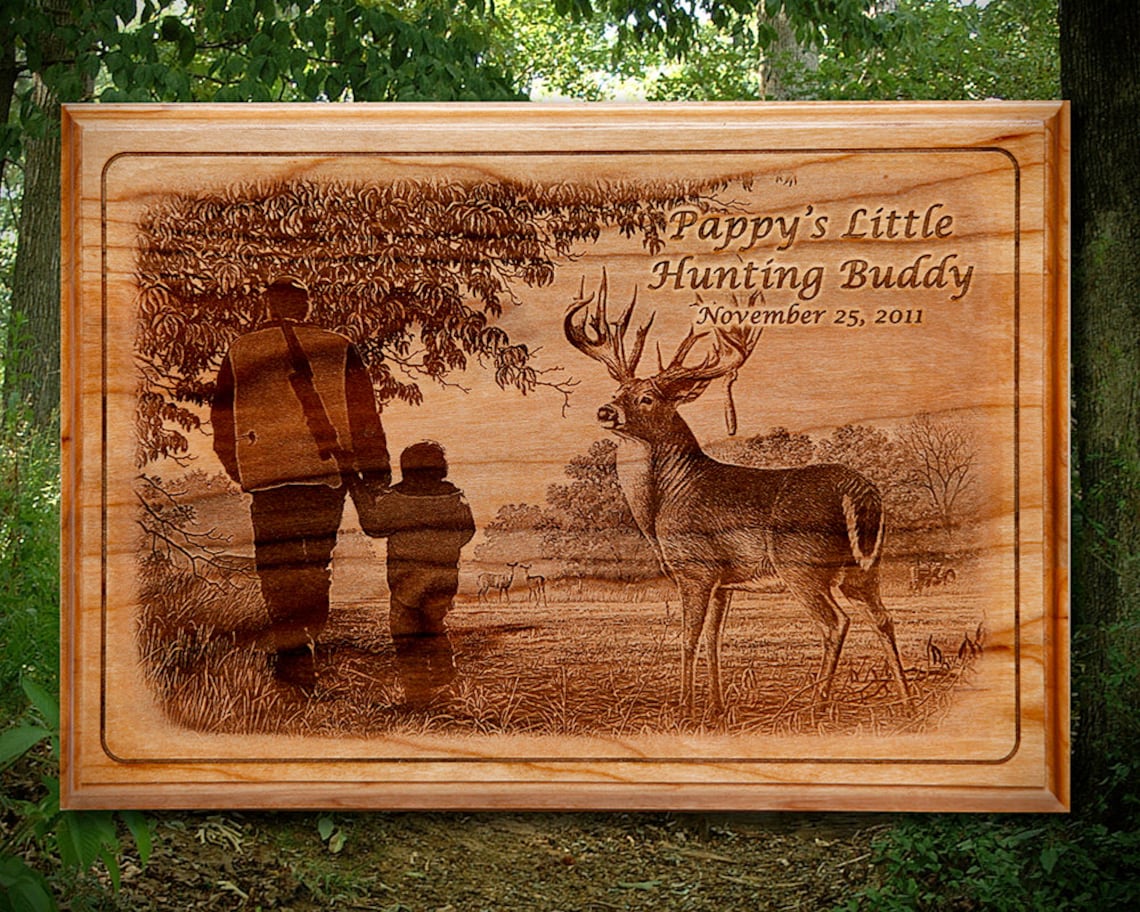 Laser Engraved Picture Plaque on Solid Wood Etsy