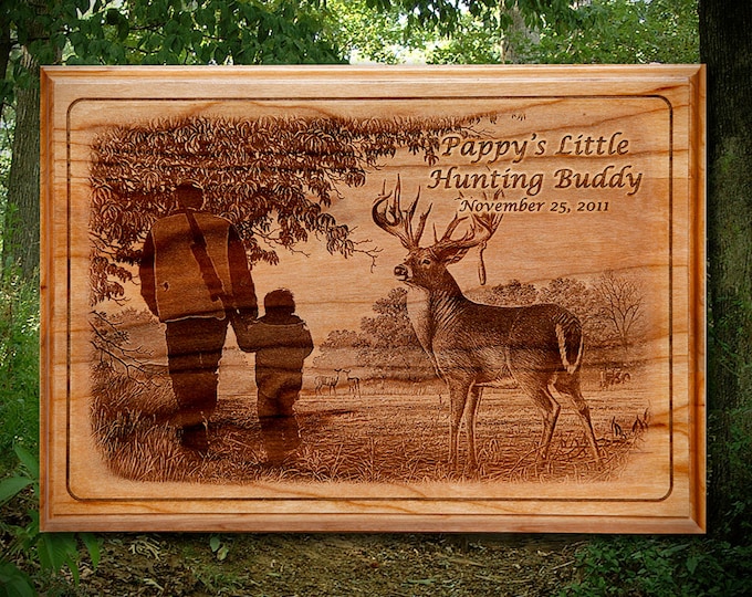 Laser engraved Picture Plaque on solid Wood