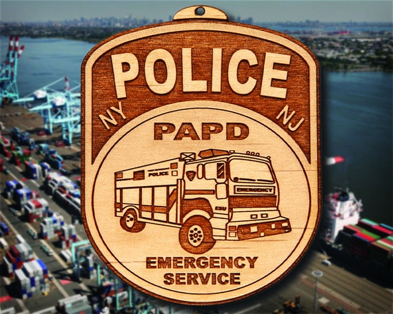 Personalized Wooden NY-NJ Port Authority Police Badge Hanging
