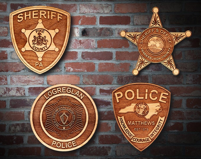 Wooden Miscellaneous  Police Badge or Patch Plaque #60