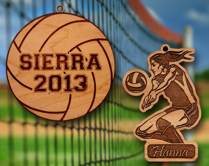 Personalized Wooden Volley Ball Christmas Ornament