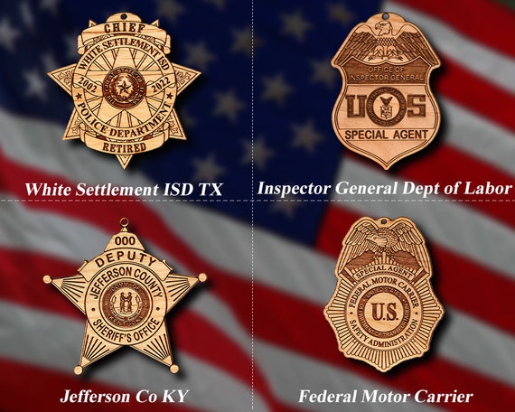 Misc. Wooden Police Badge or Patch Ornament #67 - Etsy