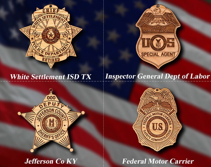 Misc. Wooden Police Badge or Patch Ornament #67