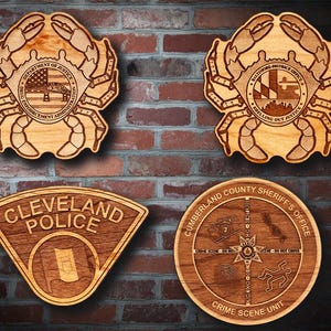 Wooden Misc. Police Patch Plaque #112
